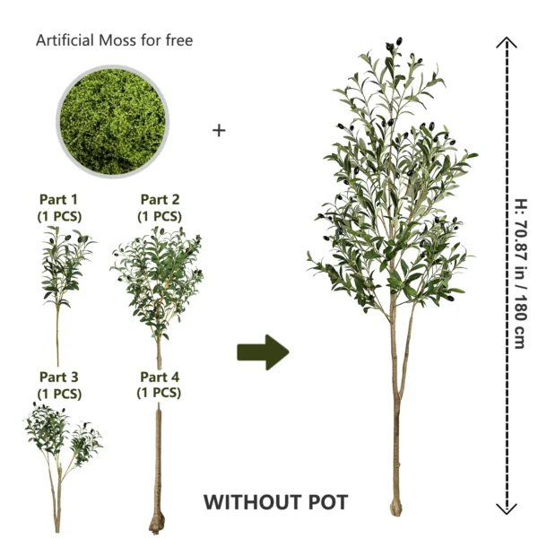Large 110-200CM Artificial Olive Branch Indoor Decor - Image 13