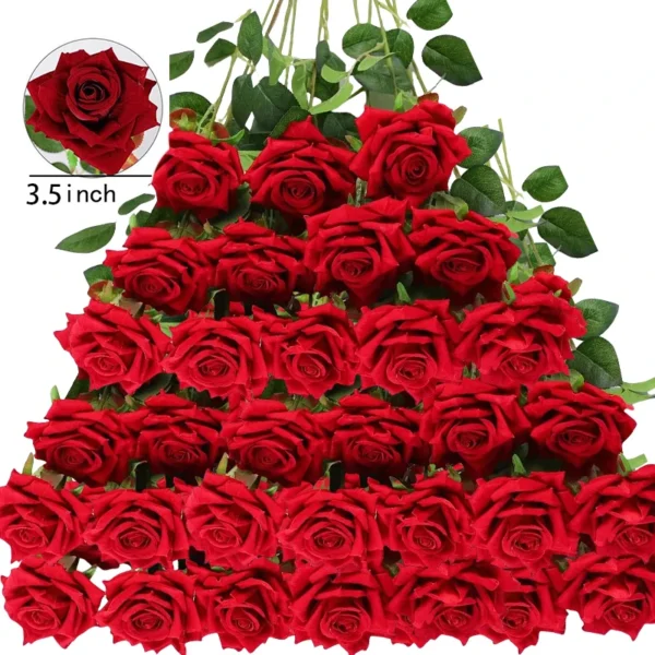 50pcs Silk Rose Bouquet – Wedding & Party Decoration - Image 12