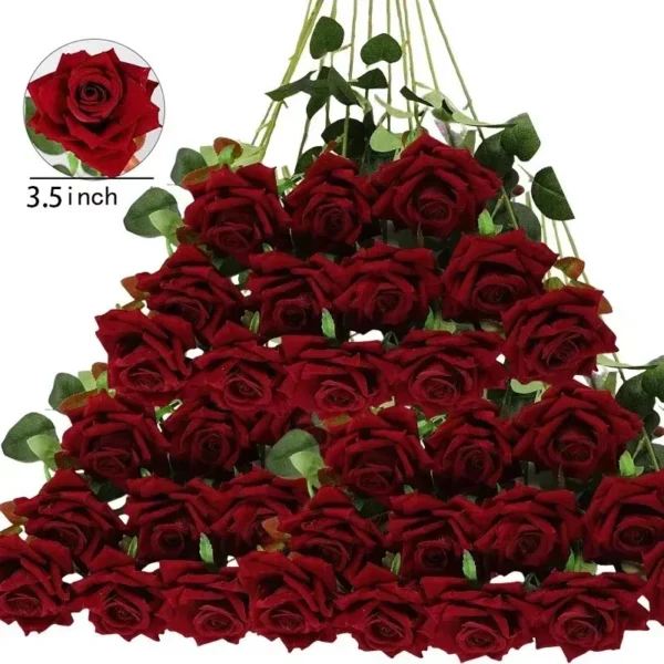 50pcs Silk Rose Bouquet – Wedding & Party Decoration - Image 15