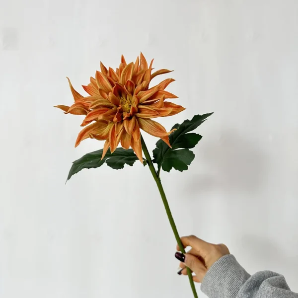 Artificial PU Dahlia Bouquet – 5 Stems Funeral Flowers - Image 7
