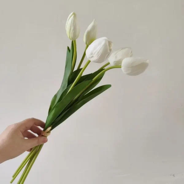 Artificial Tulip Bouquet – Handmade PU Home Decor Flowers - Image 6