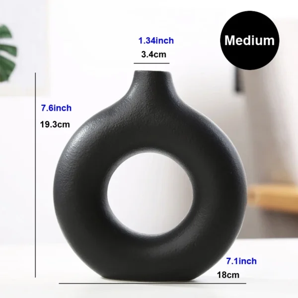 Nordic Ceramic Donut Vase – Modern Home & Office Decor - Image 8