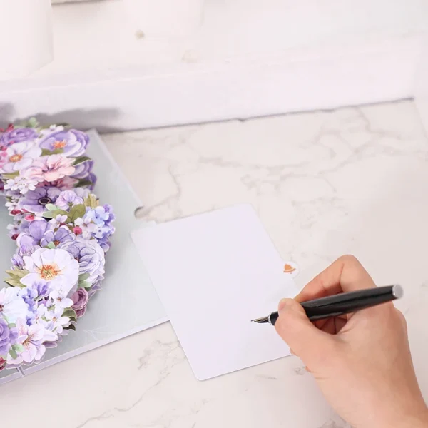 Violets Greeting Card with Envelope – Love & Celebrations - Image 4