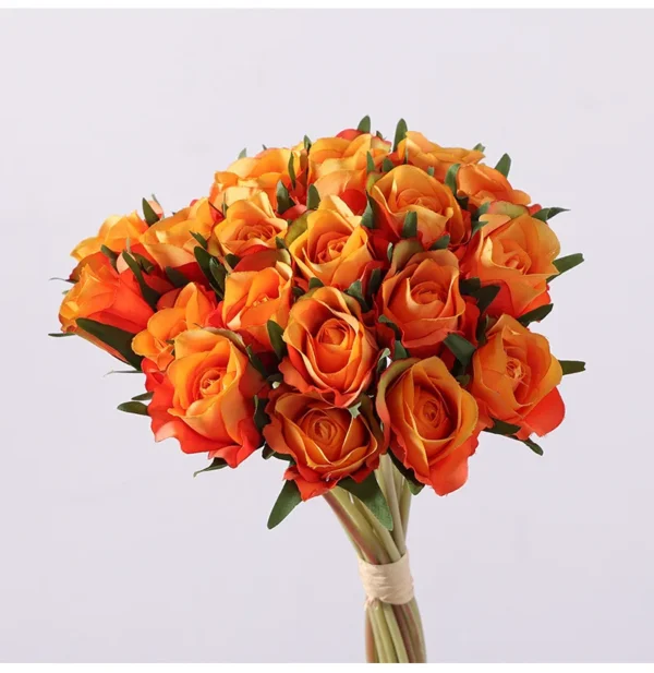 Artificial Rose Bouquet – 18 Silk Roses Birthday Gift - Image 14
