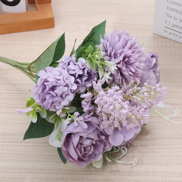Silk Peony Bouquet – Artificial Roses for Home & Wedding - Image 10