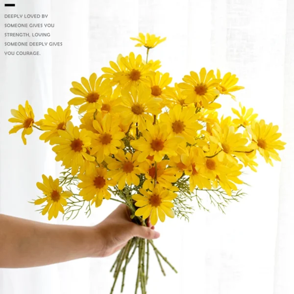 Artificial Daisy Flowers Bouquet – 10pcs UV Resistant Faux Summer Blooms - Image 10