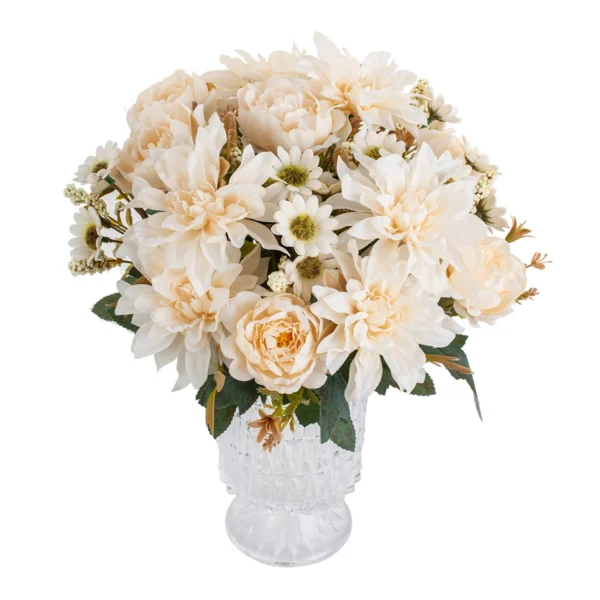 Silk Dahlia & Rose Artificial Bouquet for Weddings & Decor - Image 25