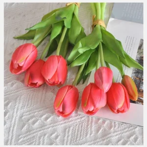 10 Heads Latex Tulip Bouquet – Artificial Wedding Flowers