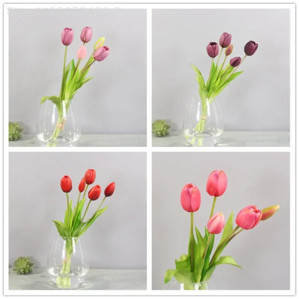 Luxury Real Touch Tulip Bouquet – Decorative Faux Flowers - Image 6