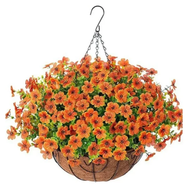 Artificial Violet Hanging Basket – Summer Flowers - Image 9