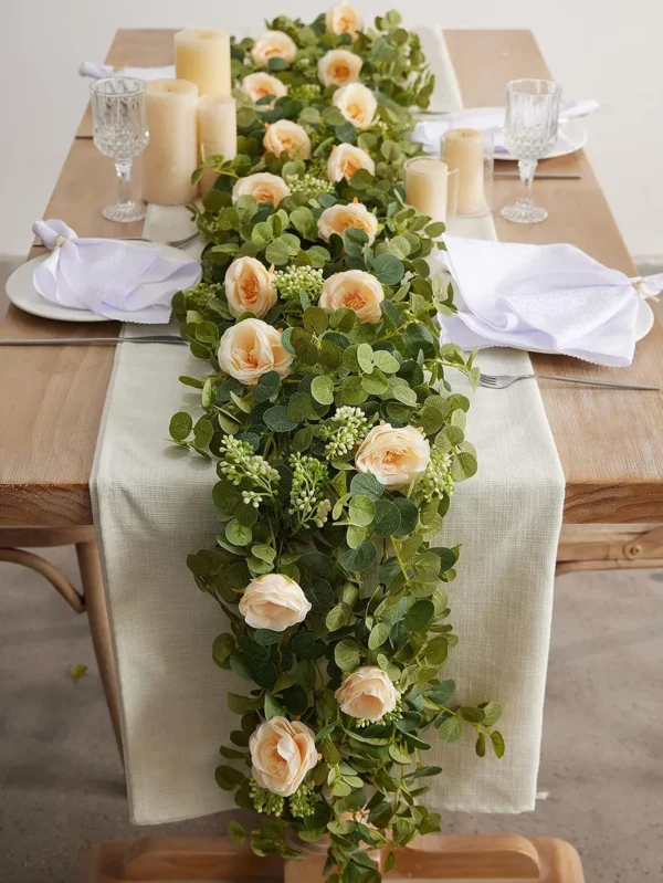 Elegant 5.9FT Eucalyptus & Rose Wedding Garland - Image 12