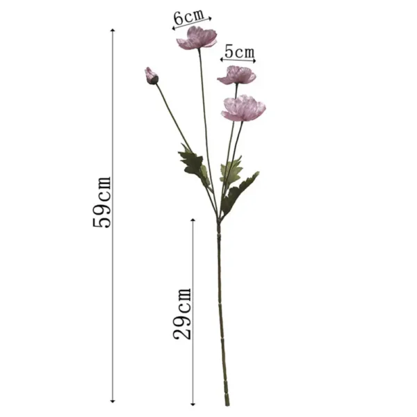 Spring Silk Poppy Stems – Artificial Floral Bouquet Decor - Image 46