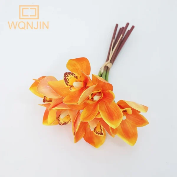 Spring Orchid Magnolia Silk Flowers – 6pcs Bouquet - Image 9