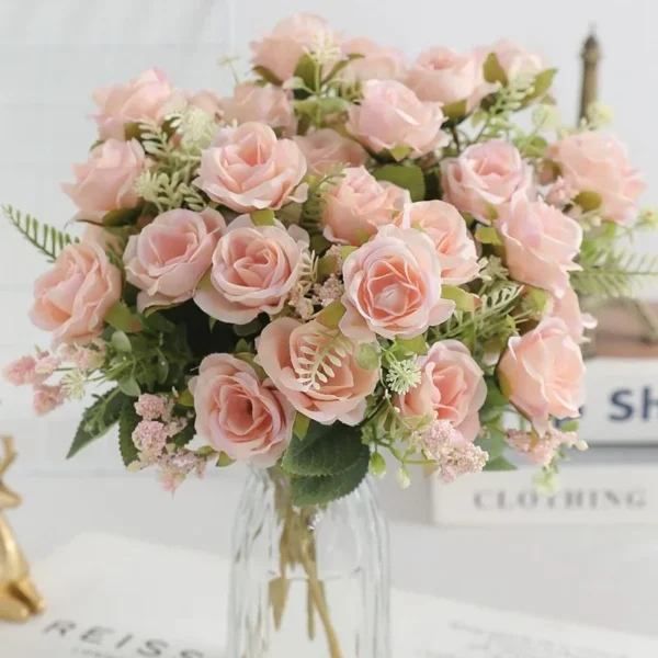30cm Rose White Silk Peony Bouquet Wedding Decoration - Image 15