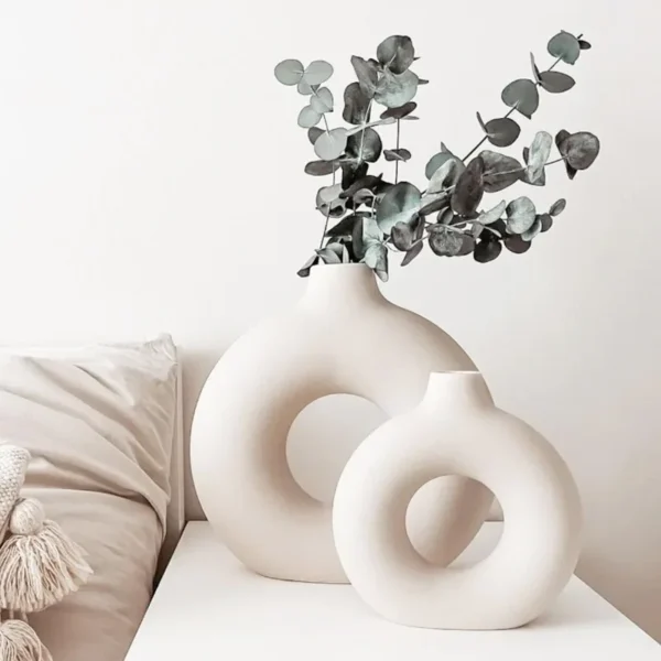 Nordic Ceramic Donut Vase – Modern Home & Office Decor - Image 17