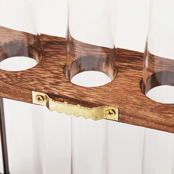 Modern Hydroponic Glass Vase with Wooden Frame - Image 14