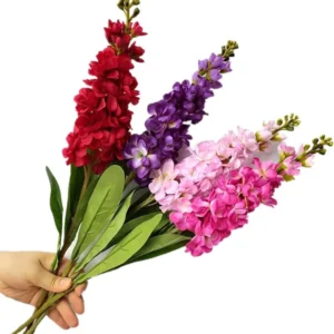 Silk Delphinium Faux Flowers – Anniversary Decor, 10pcs