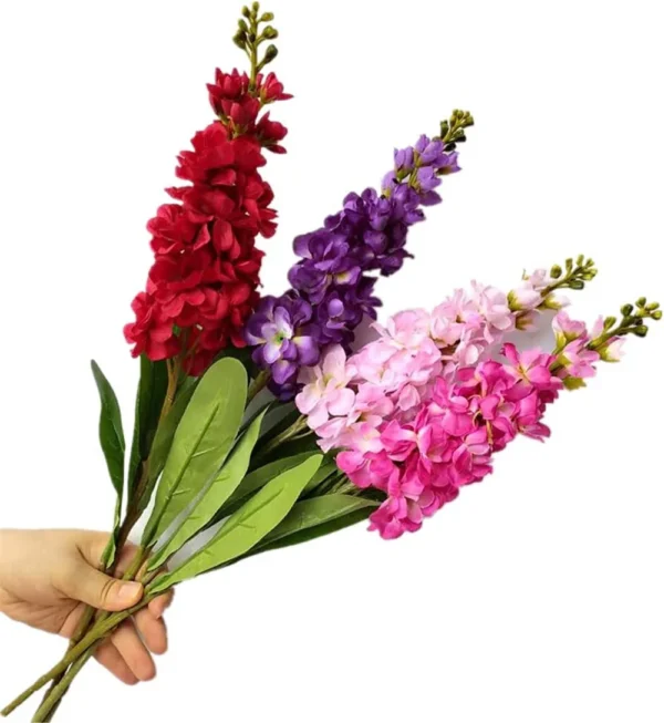 Silk Delphinium Faux Flowers – Anniversary Decor, 10pcs