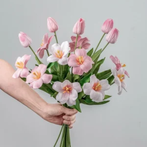 Yannew 12pcs Artificial Tulip Bouquet – Home & Party Decor