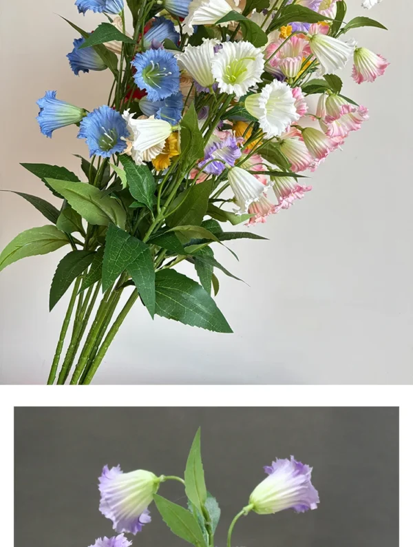 Summer Wedding Bouquet Artificial Silk Bellflowers - Image 23