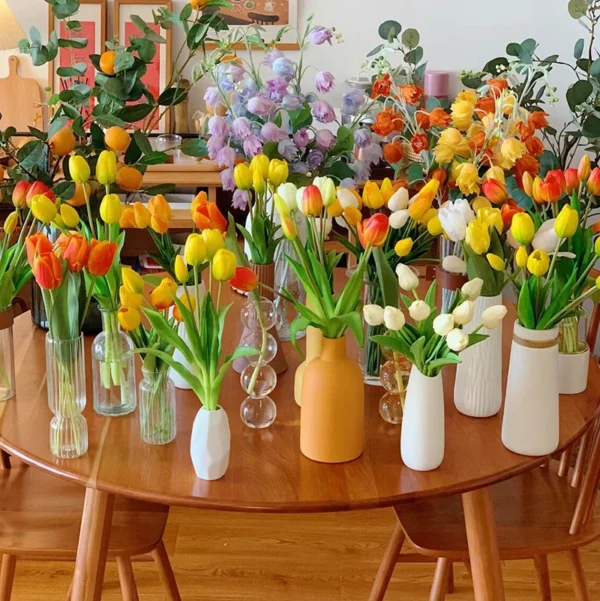Artificial PU Tulip Bouquet – 5/10pcs Real Touch Flowers - Image 7