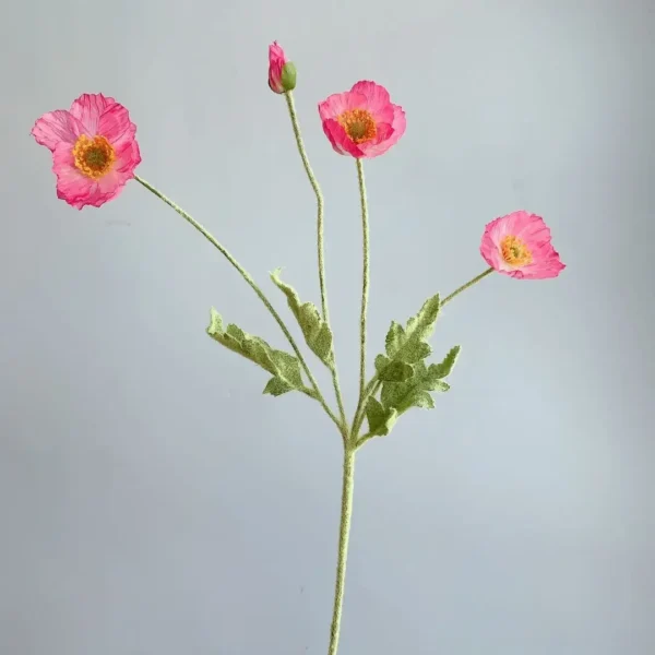 Spring Silk Poppy Stems – Artificial Floral Bouquet Decor - Image 23