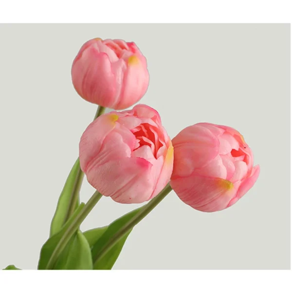 Luxury Real Touch Tulip Bouquet – 3pcs Latex Flowers - Image 4