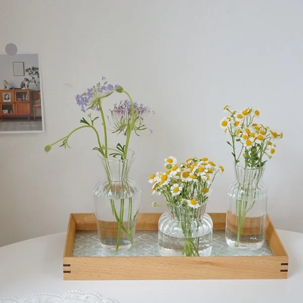 Clear Glass Bud Vase – Mini Hydroponic Wedding Decor - Image 4