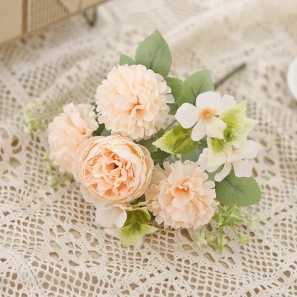Artificial Peony & Hydrangea Silk Bouquet – Wedding & Home - Image 8