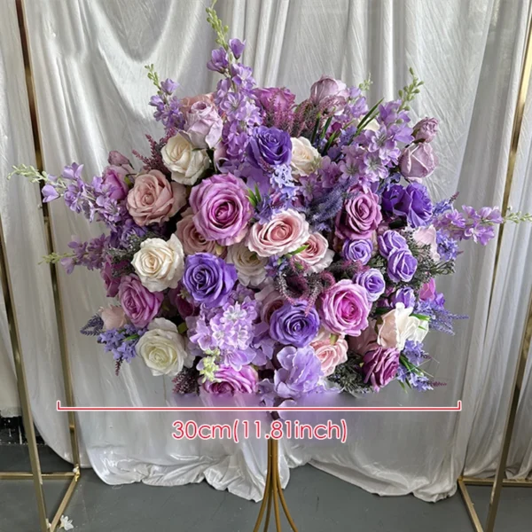 Luxury Purple Hydrangea 5D Wedding Arch & Table Decor - Image 15