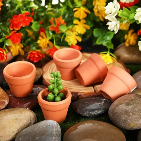 100 Pcs Mini Terracotta Pots with Drainage – 1.3 inch - Image 3