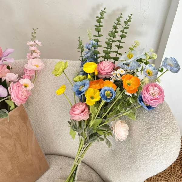 Spring Rose & Lily Bouquet – Artificial Wedding Flowers - Image 4