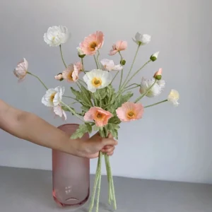 Spring Silk Poppy Stems – Artificial Floral Bouquet Decor