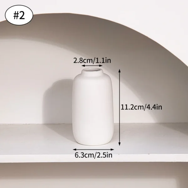 White Nordic Ceramic Flower Vase – Modern Room Decor - Image 20