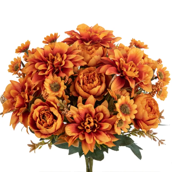 Silk Dahlia & Rose Artificial Bouquet for Weddings & Decor - Image 7