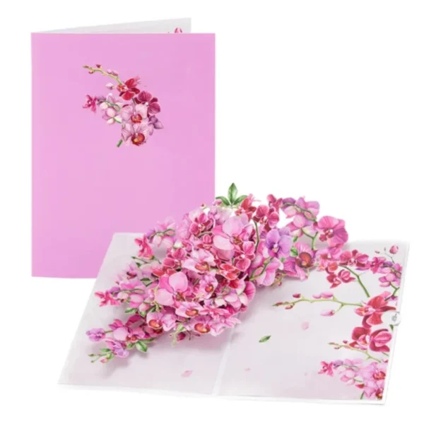 Cymbidium Orchids Pop-Up Greeting Card with Envelope - Image 2