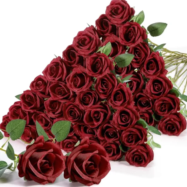 50pcs Silk Rose Bouquet – Wedding & Party Decoration - Image 10