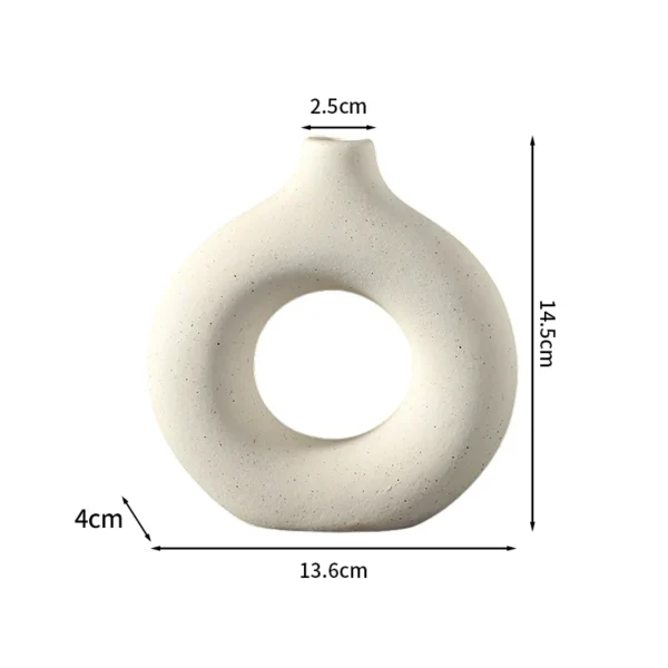 White Nordic Ceramic Flower Vase – Modern Room Decor - Image 33
