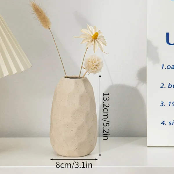 White Nordic Ceramic Flower Vase – Modern Room Decor - Image 28