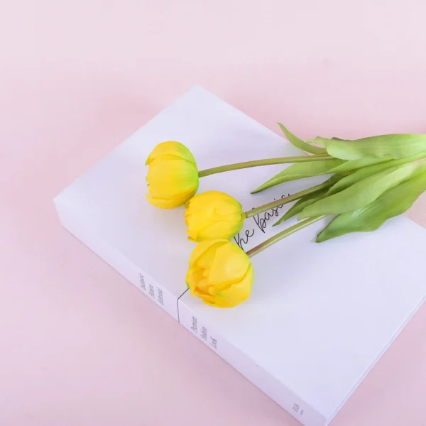Luxury Real Touch Tulip Bouquet – 3pcs Latex Flowers - Image 13