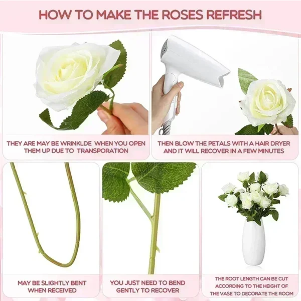 50pcs Silk Rose Bouquet – Wedding & Party Decoration - Image 6