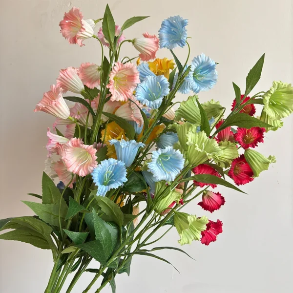 Summer Wedding Bouquet Artificial Silk Bellflowers