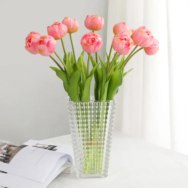 Luxury Real Touch Tulip Bouquet – 3pcs Latex Flowers - Image 2