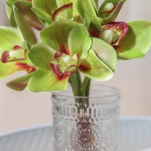 Spring Orchid Magnolia Silk Flowers – 6pcs Bouquet