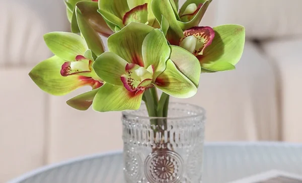Spring Orchid Magnolia Silk Flowers – 6pcs Bouquet