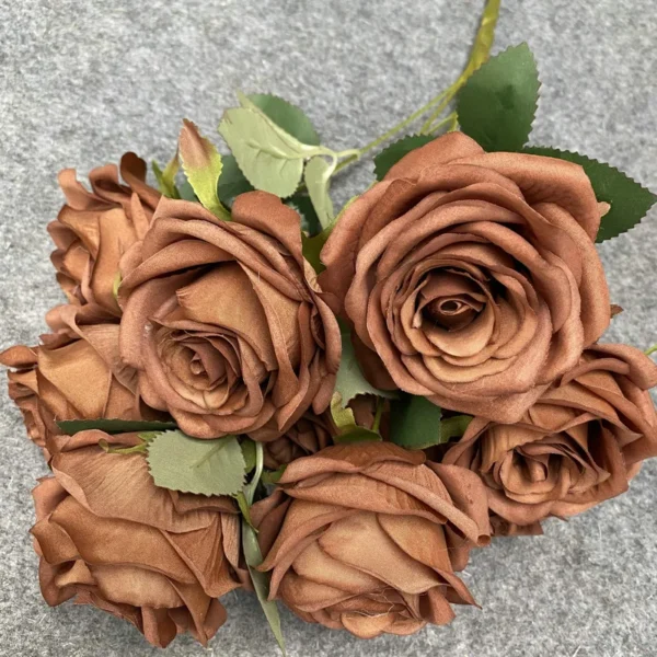 Congratulations Silk Rose Bouquet – 9 Heads Artificial Flowers - Image 13