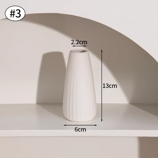 White Nordic Ceramic Flower Vase – Modern Room Decor - Image 23
