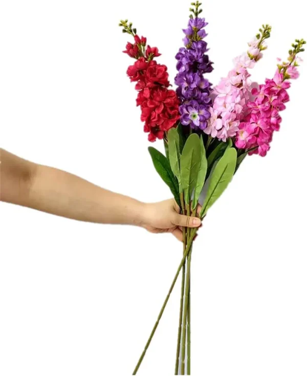 Silk Delphinium Faux Flowers – Anniversary Decor, 10pcs - Image 3