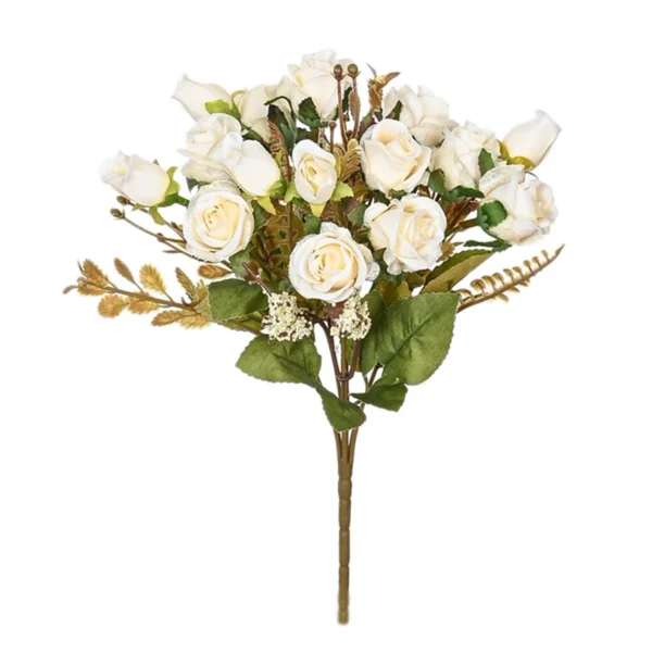 Silk Rose Bouquet – 15 Heads Wedding & Home Decor - Image 6