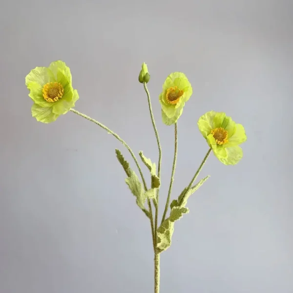 Spring Silk Poppy Stems – Artificial Floral Bouquet Decor - Image 10